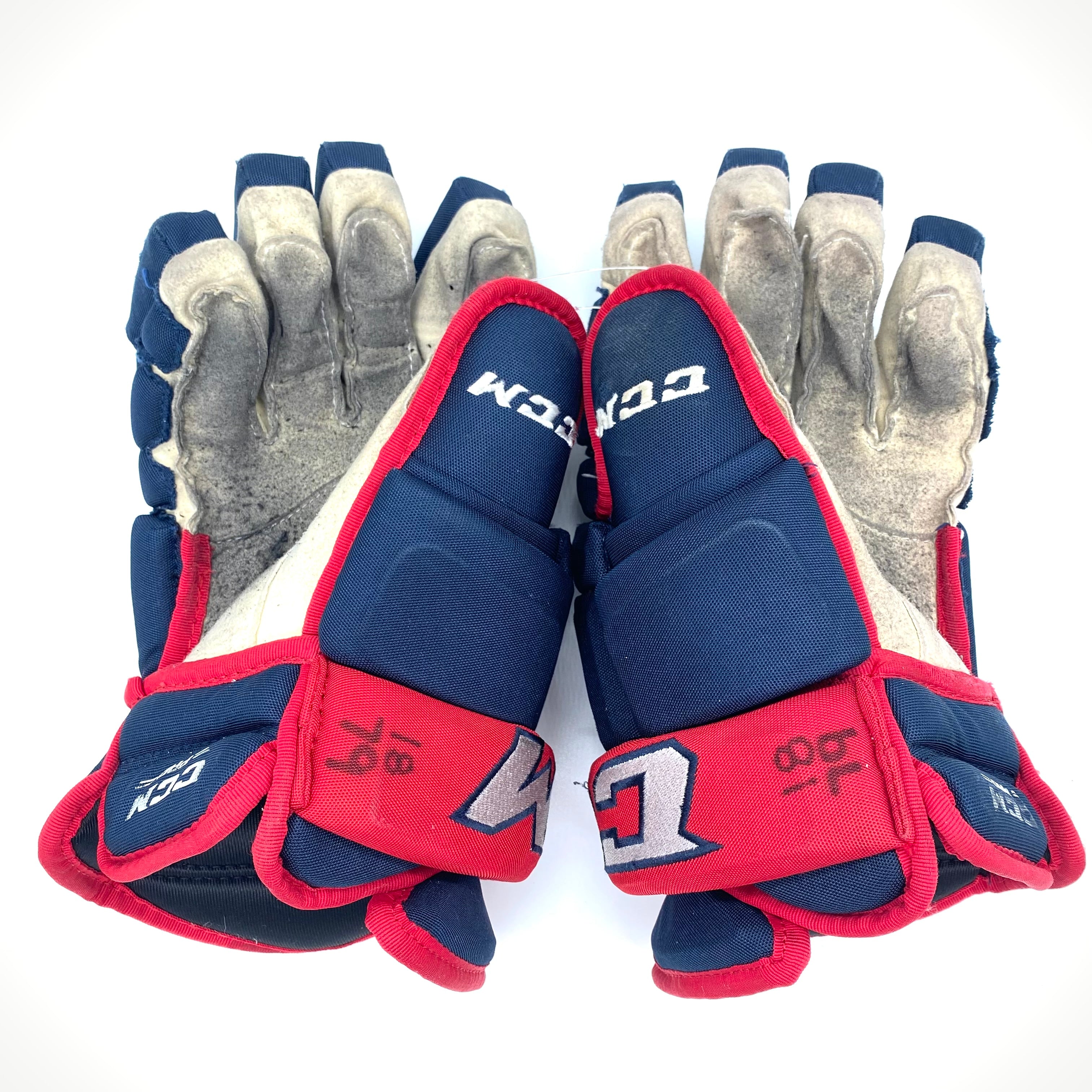 CCM HG97 - Gants Pro Stock d'occasion (bleu marine/rouge)